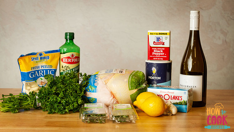Roast chicken ingredients